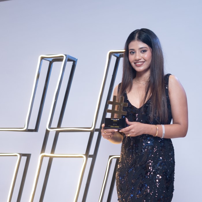 Influencex 2024 Emerging Makeup/Beauty creator of the year Vishali Jaikumar