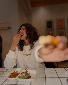 Malvika sitlani eating